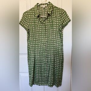 Banana Republic Green and White Checkered Dress